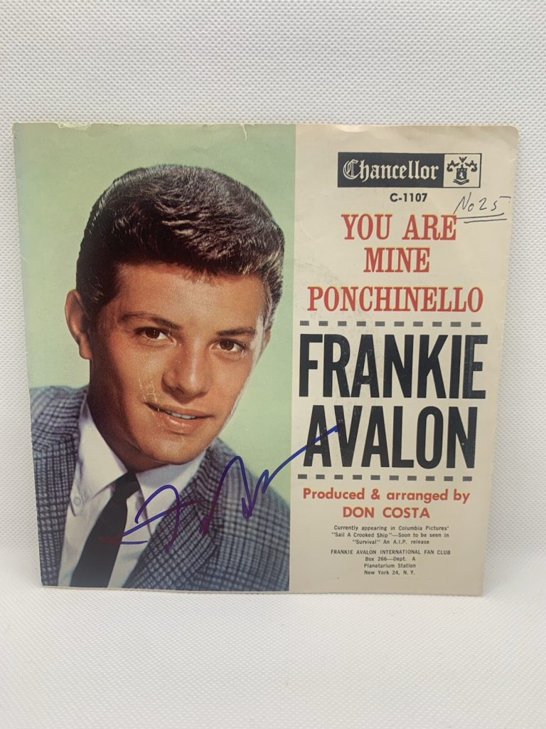 FRANKIE AVALON SIGNED YOU ARE MINE LP VINYL 45  RECORD AUTOGRAPHED JSA COA