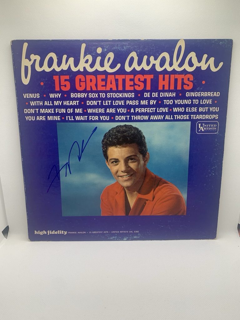 FRANKIE AVALON SIGNED VINYL GREATEST HITS ALBUM LP RECORD AUTOGRAPHED JSA COA