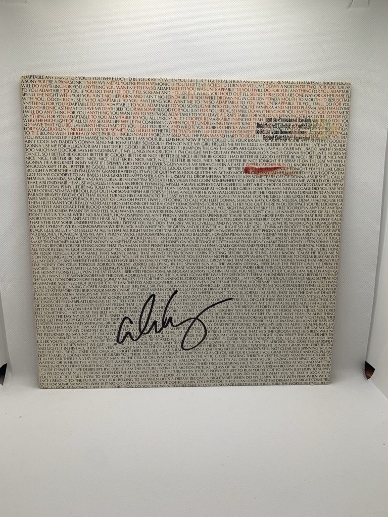 ALICE COOPER SIGNED 'ZIPPER CATCHES SKIN' VINYL PROMO JSA COA AUTOGRAPHED RECORD