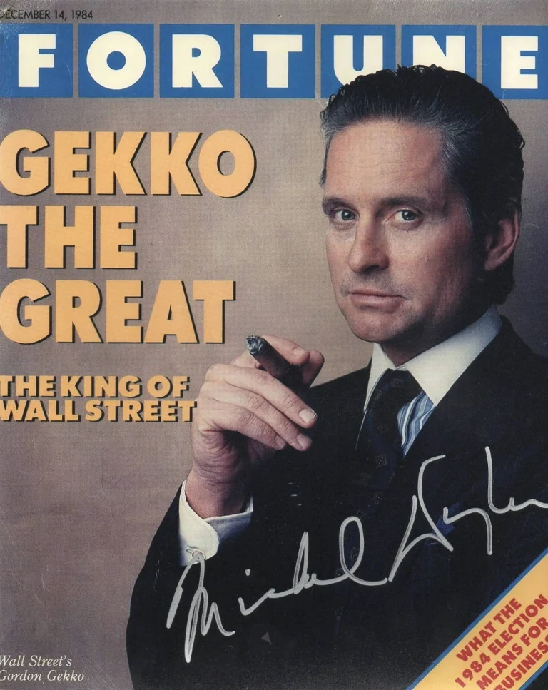 Michael Douglas Signed Fortune Photo Wall Street Prop Replica Autograph Beckett