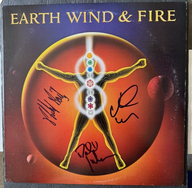 EARTH, WIND & FIRE BAND SIGNED VINYL POWERLIGHT X3 PHILLIP BAILEY PSA/DNA AUTO