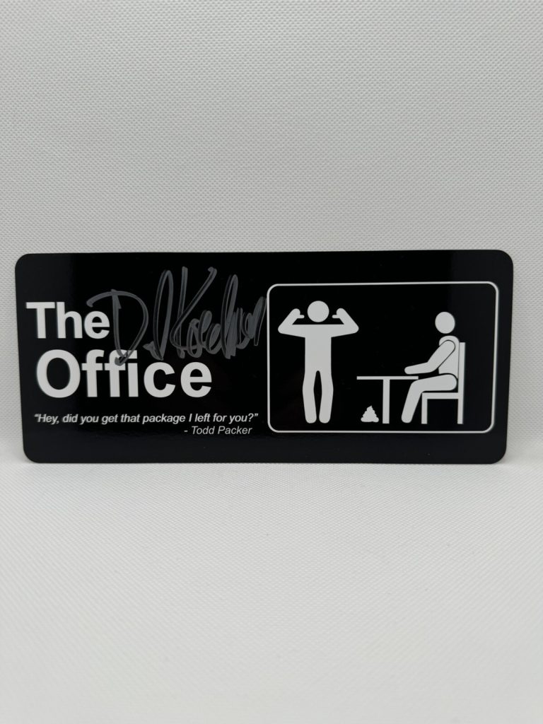 DAVID KOECHNER SIGNED THE OFFICE AUTOGRAPHED DOOR SIGN TODD PACKER JSA COA