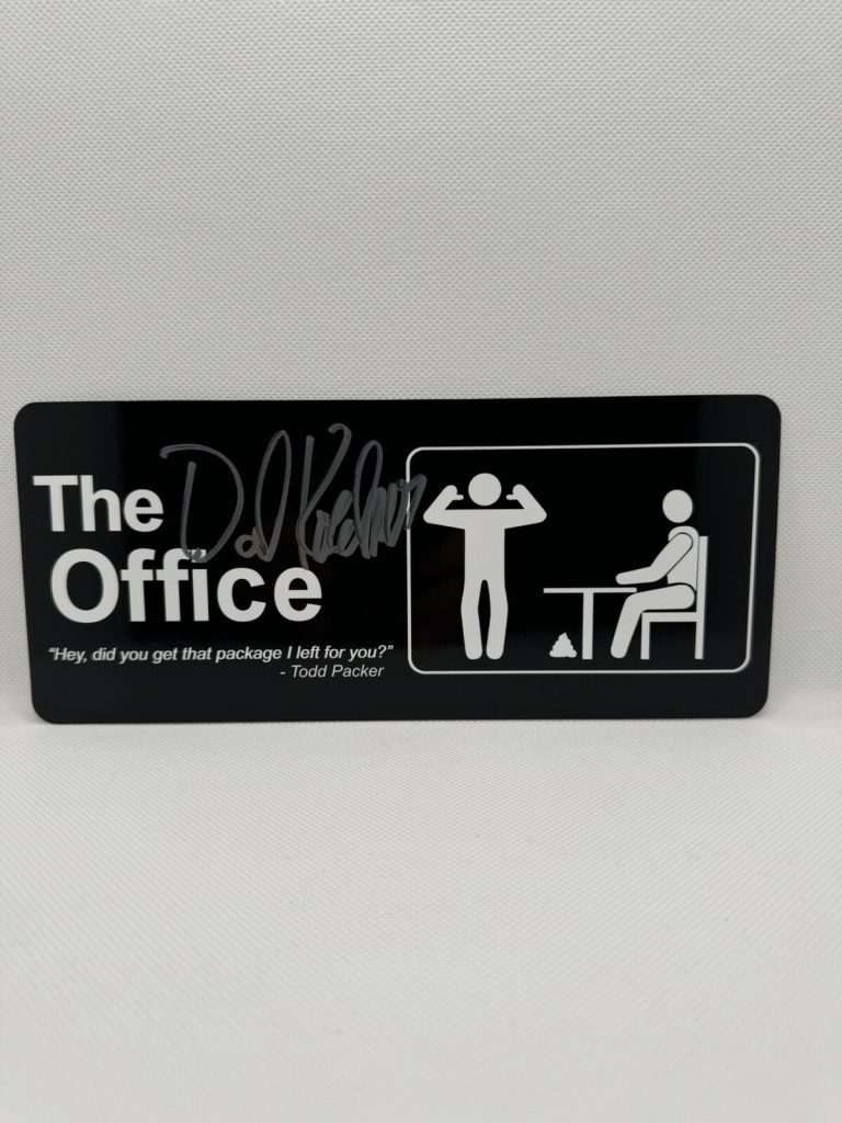 DAVID KOECHNER SIGNED THE OFFICE AUTOGRAPHED DOOR SIGN TODD PACKER JSA COA