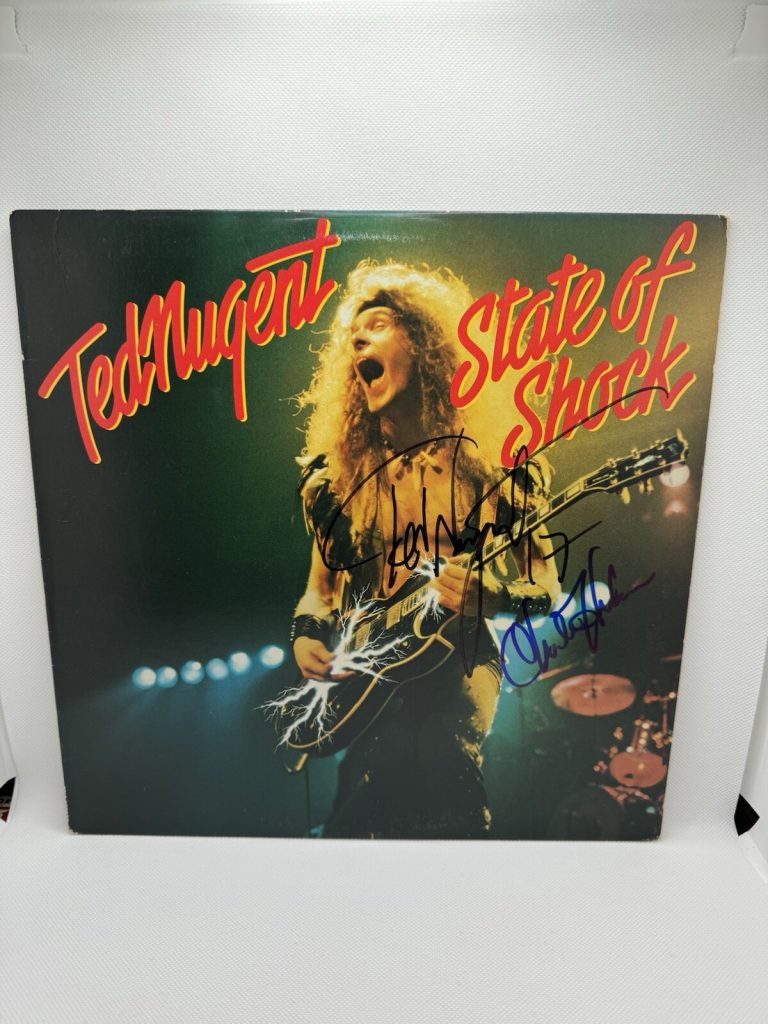 Ted Nugent Signed Vinyl State Of Shock Autographed JSA COA record Charlie Huhn