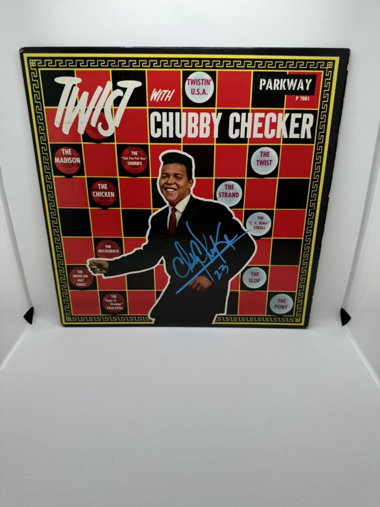 CHUBBY CHECKER SIGNED VINYL TWIST WITH AUTOGRAPHED JSA COA ALBUM RECORD LP