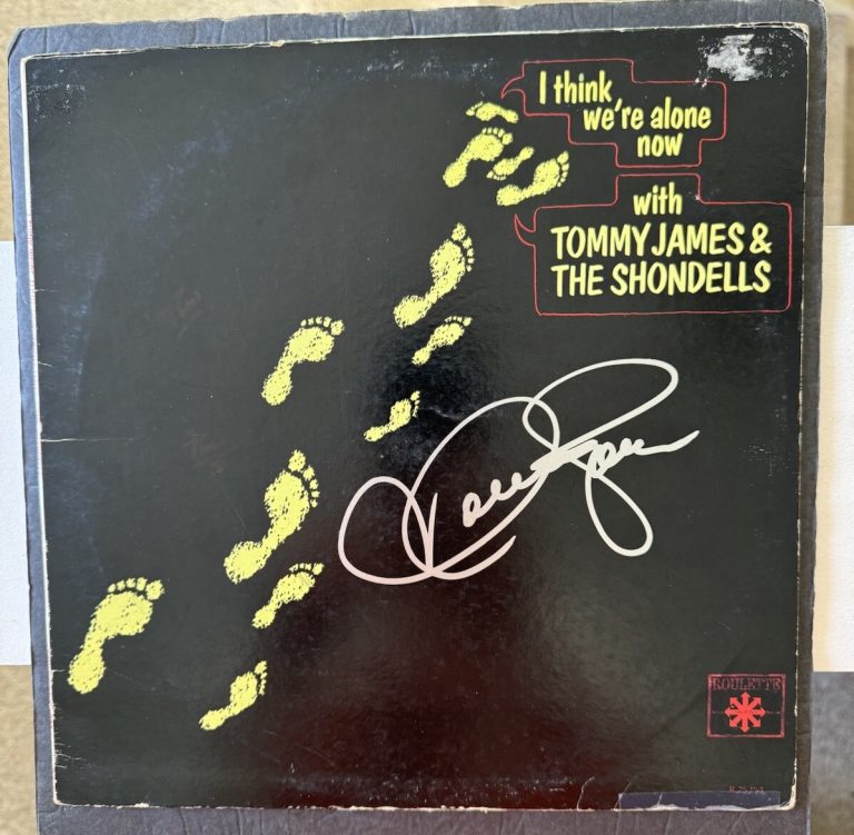 TOMMY JAMES SIGNED I THINK WE'RE ALONE NOW LP VINYL ALBUM JSA COA AUTOGRAPHED