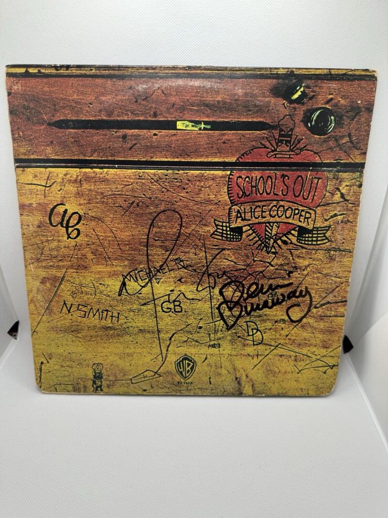 ALICE COOPER SIGNED VINYL SCHOOLS OUT JSA COA AUTOGRAPHED DENNIS DUNAWAY RECORD