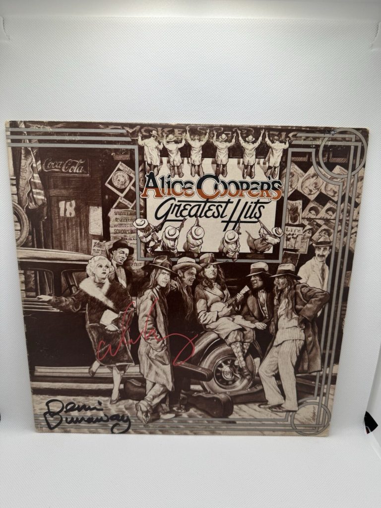 ALICE COOPER SIGNED VINYL GREATEST HITS JSA COA AUTOGRAPHED DENNIS DUNAWAY ALBUM