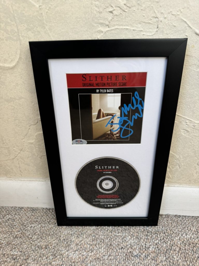 JAMES GUNN SIGNED SLITHER CD SOUNDTRACK FRAMED PSA/DNA AUTOGRAPH HORROR DIRECTOR