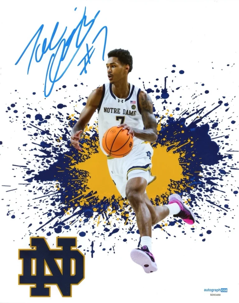 NOTRE DAME BASKETBALL 🏀 TAE DAVIS SIGNED PHOTO COA ONE OF ONE AUTOGRAPH ACOA