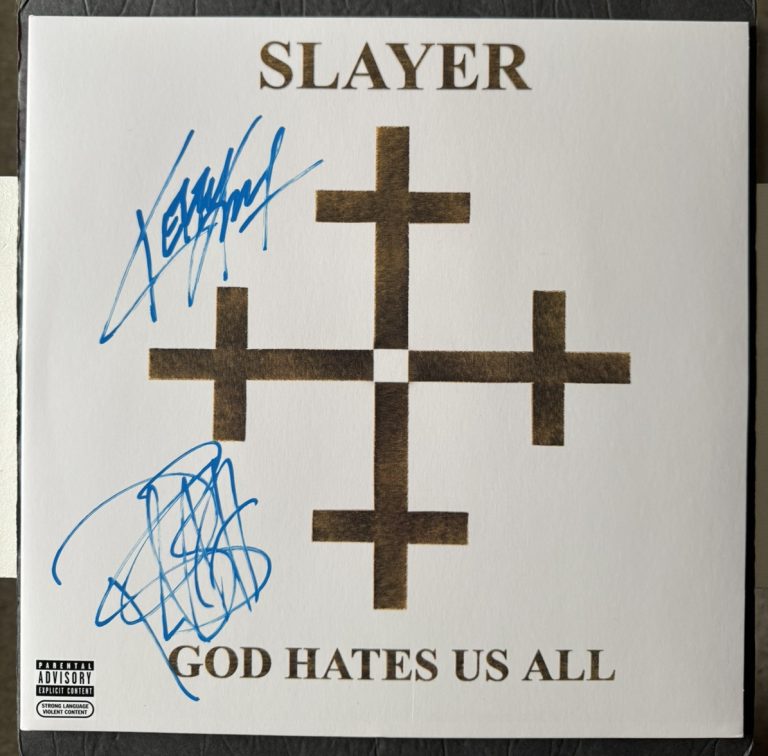 KERRY KING Slayer SIGNED Vinyl Paul Bostaph JSA COA God Hates Us All Autographed