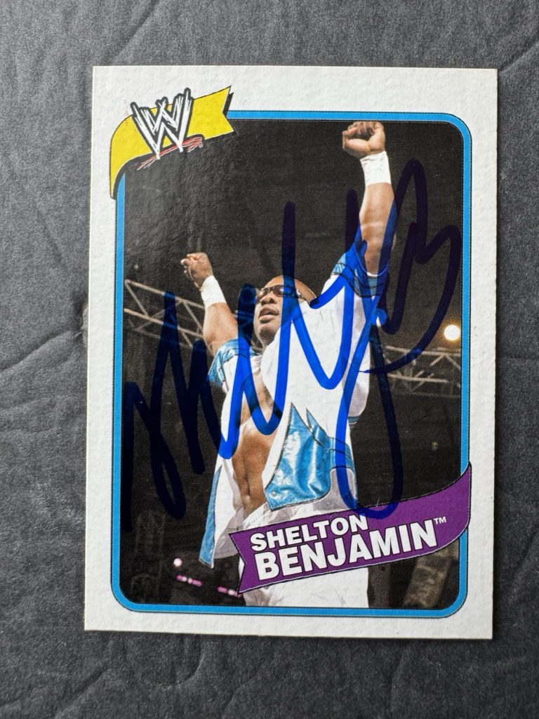 Shelton Benjamin Signed 2007 Topps WWE Heritage III #41 Autographed JSA COA