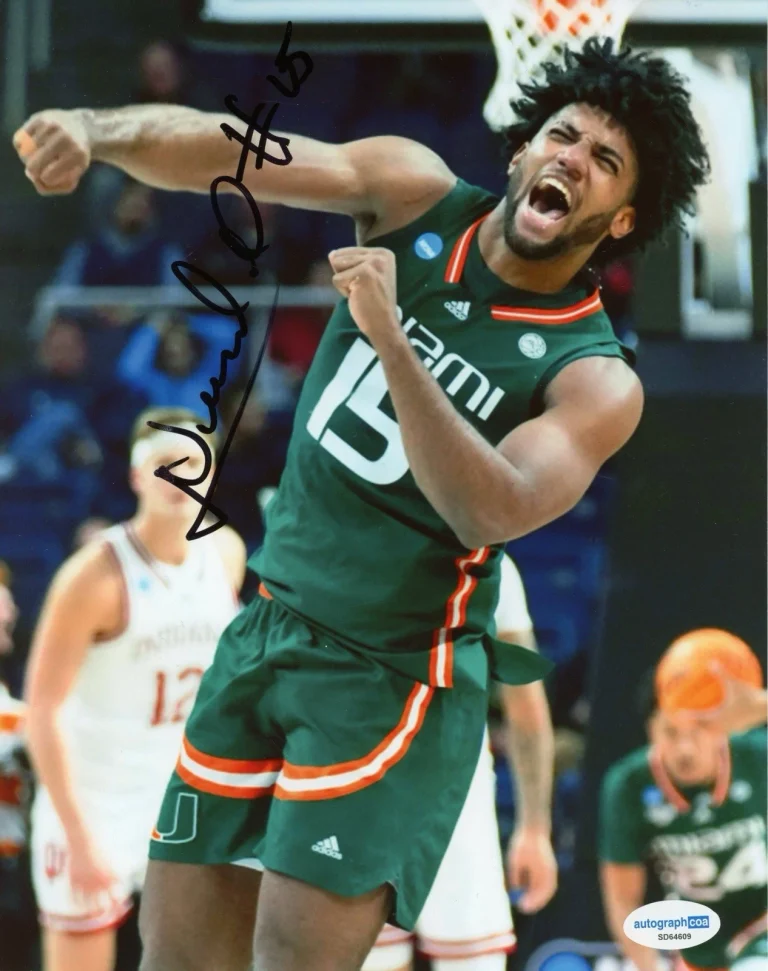 BAYLOR BEARS NORCHAD OMIER SIGNED AUTOGRAPHED PHOTO MIAMI HURRICANES ACOA COA