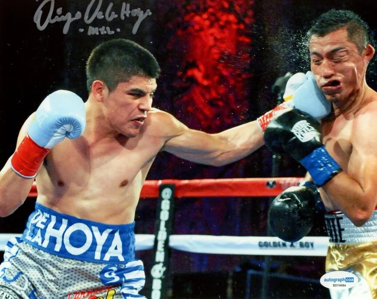 SUPER BANTAM WEIGHT DIEGO DE LA HOYA SIGNED AUTOGRAPHED PHOTO ACOA CERTIFIED WBC