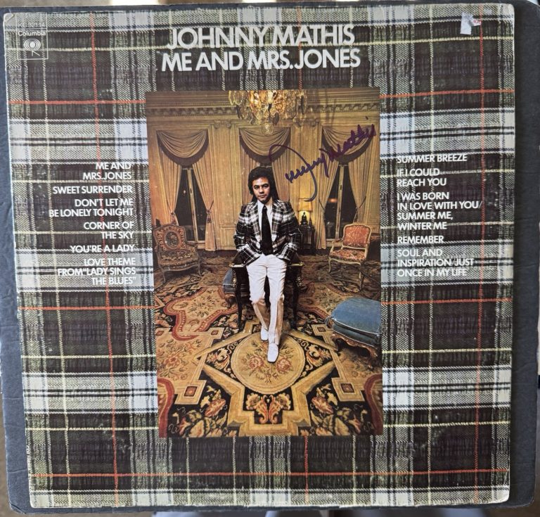 Johnny Mathis Signed Vinyl Me And Mrs. Jones Autographed JSA COA Album Record