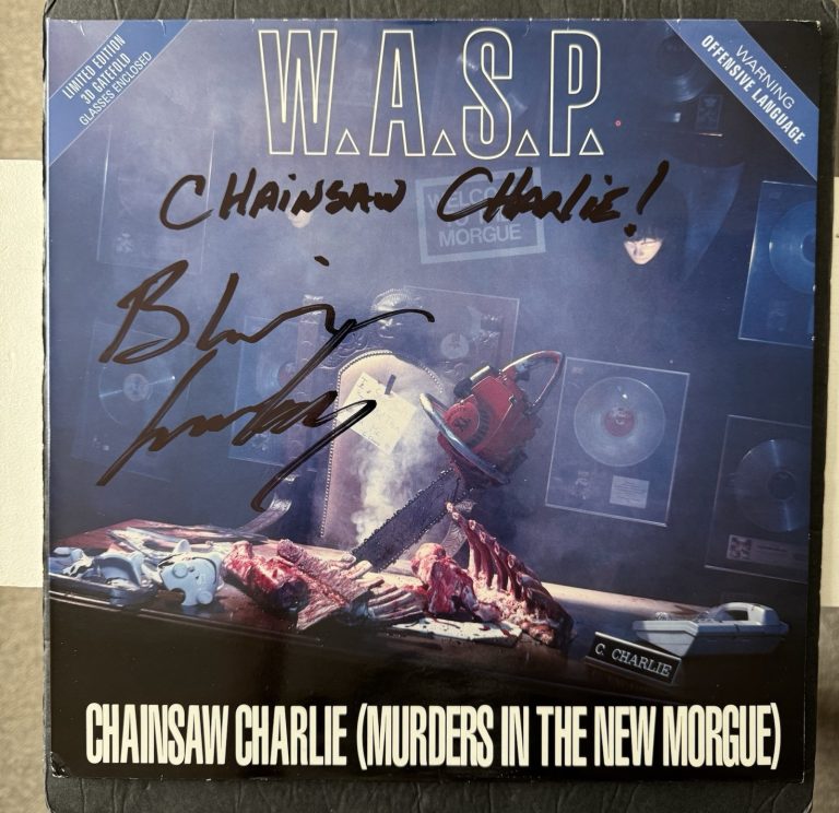 WASP SIGNED BLACKIE LAWLESS VINYL CHAINSAW CHARLIE AUTOGRAPHED JSA COA RECORD LP