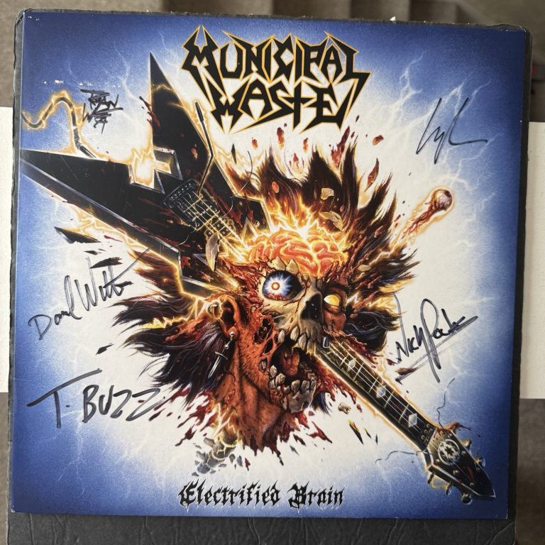 MUNICIPAL WASTE BAND SIGNED VINYL ELECTRIFIED BRAIN AUTOGRAPHED RECORD ALBUM LP