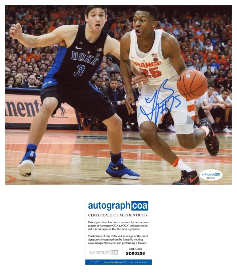 SYRACUSE ORANGE 🍊  TYUS BATTLE SIGNED AUTOGRAPHED PHOTO ACOA COA CUSE LOOK