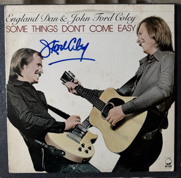 JOHN FORD COLEY SIGNED VINYL SOME THINGS DONT COME EASY JSA COA AUTOGRAPH RECORD