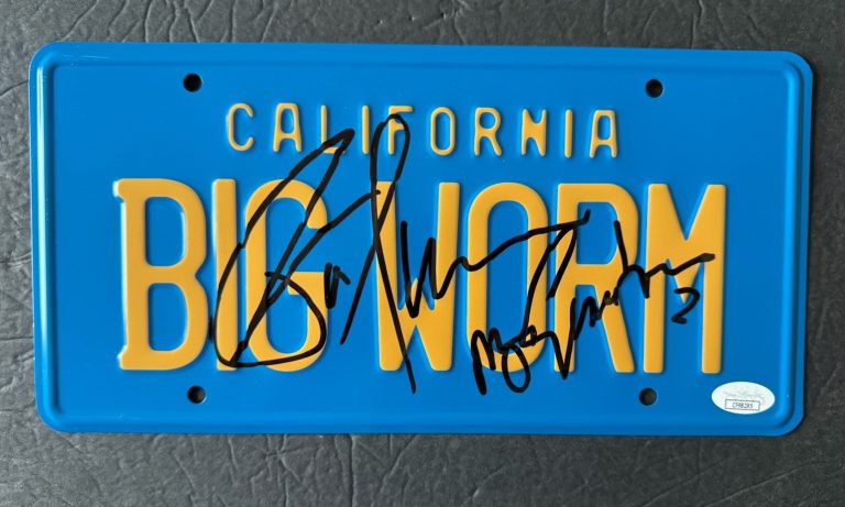 FAIZON LOVE SIGNED FRIDAY BIG WORM LICENSE PLATE AUTOGRAPHED JSA COA INSCRIPTION