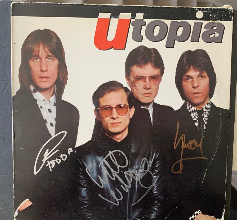 TODD RUNDGREN & UTOPIA signed vinyl set me free JSA COA by 3 KASIM Wilcox self