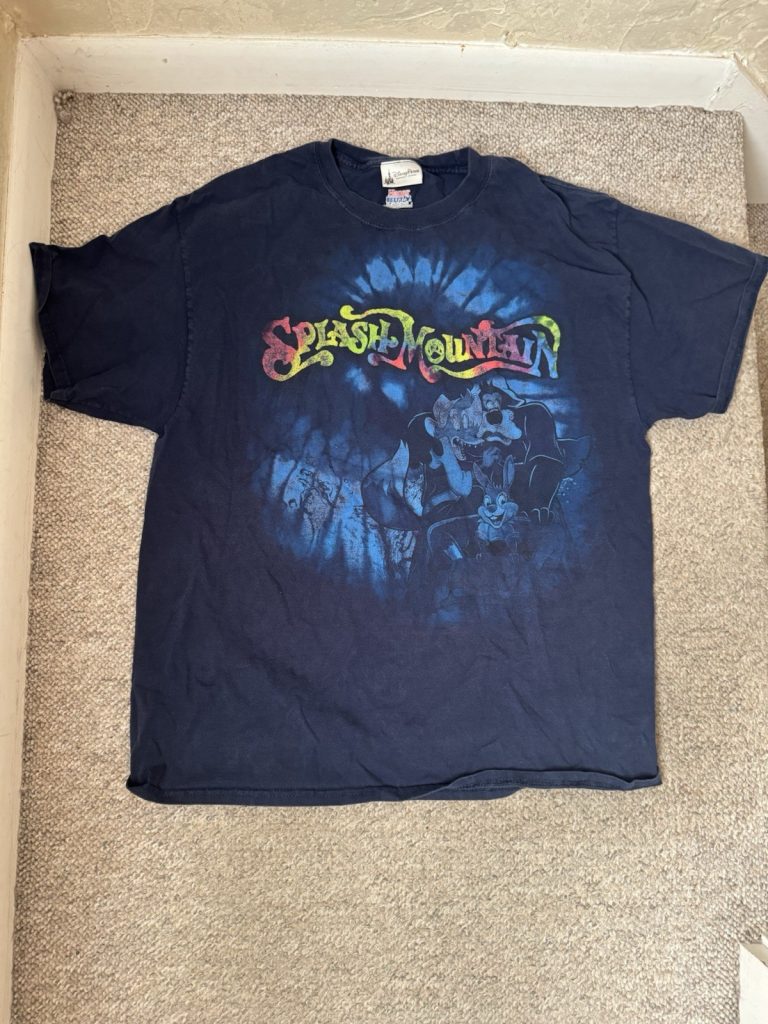 Vintage Disney Splash Mountain Tie Dye Big Print Size XL Shirt Disney Parks