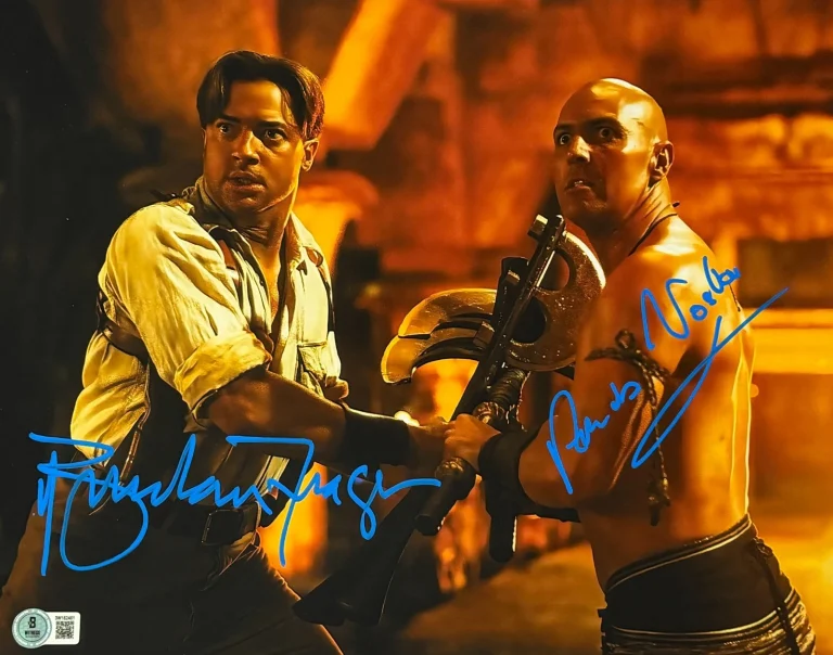 Brendan Fraser Arnold Vosloo Signed 11x14 Photo The Mummy Beckett Auto Witness
