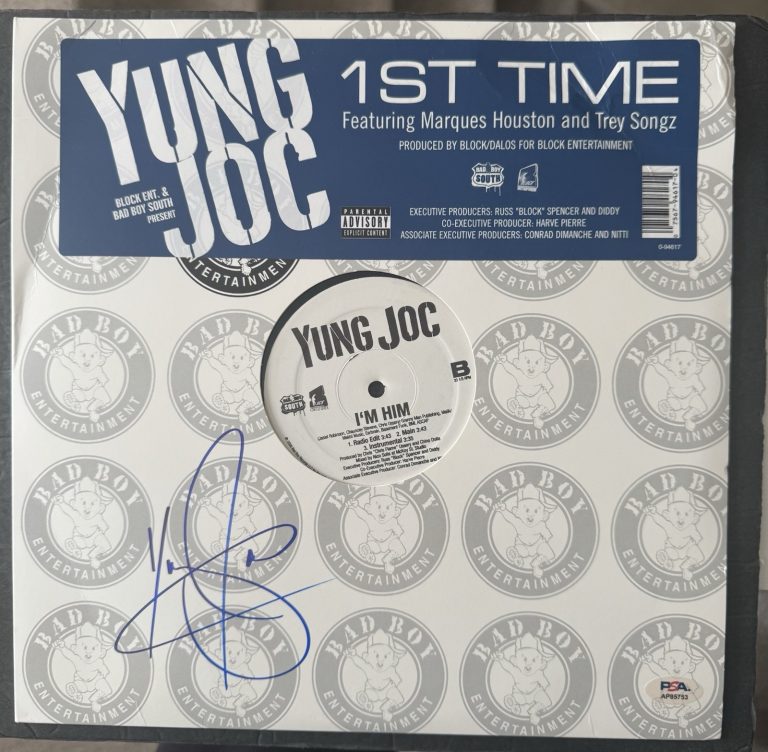 YUNG JOC SIGNED VINYL 1st time PSA/DNA COA Autograph Rap Rapper CREASED COVER