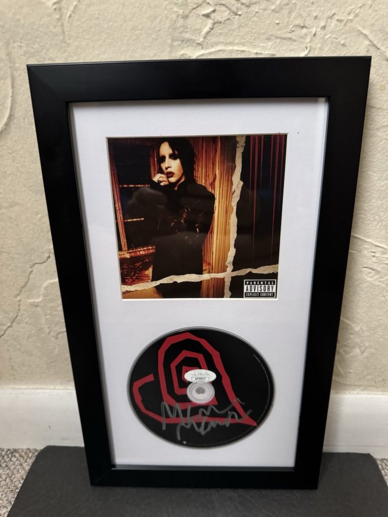 MARILYN MANSON SIGNED AUTOGRAPH EAT ME DRINK ME FRAMED CD JSA COA
