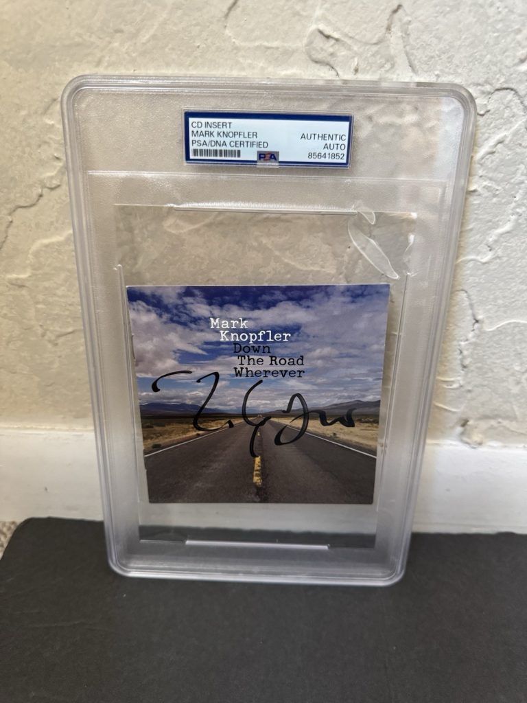 Mark Knophler signed CD Down The Road Wherever Insert Slabbed PSA Dire Straits