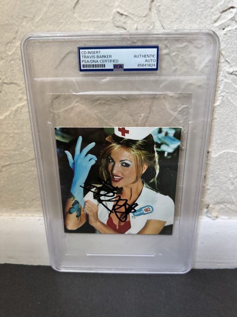 Blink 182 Travis Barker Signed Cd Enema Of The State PSA/DNA slabbed Autograph