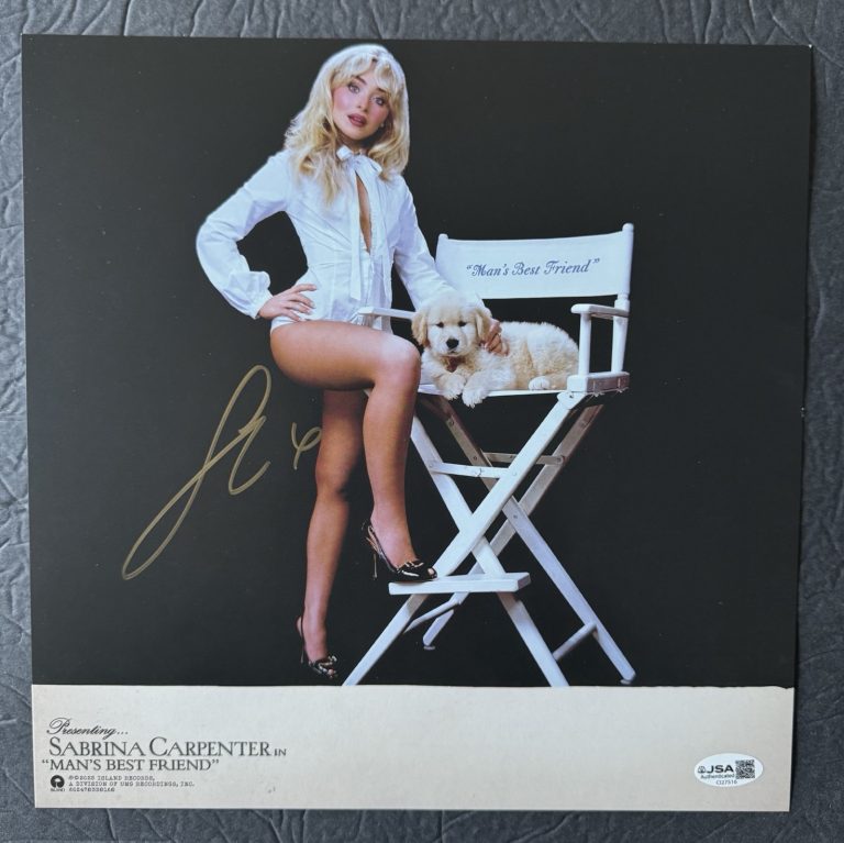 Sabrina Carpenter 'Mans Best Friend' Vinyl Signed Insert JSA COA Autograph