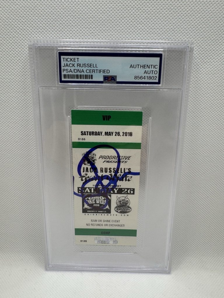 Jack Russell Signed Ticket Great White Autograph Slabbed RIP PSA/DNA Slab