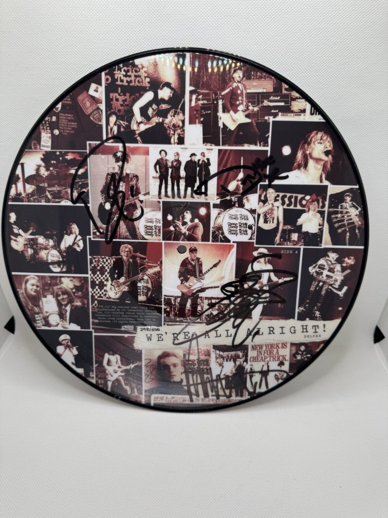 Cheap Trick Signed Vinyl We’re All Alright Picture Disc Autograph PSA/DNA COA