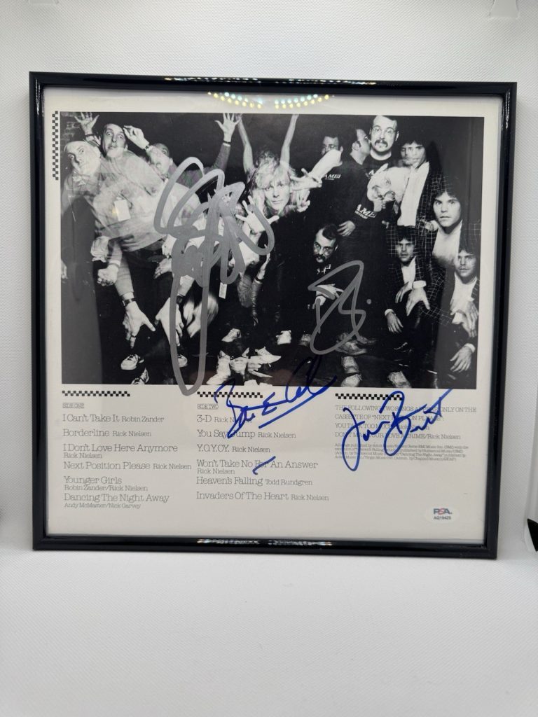 CHEAP TRICK Signed Vinyl Insert X4 Nielsen ZANDER BRANDT BUN E PSA/DNA Autograph