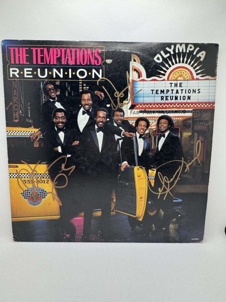 THE TEMPTATIONS SIGNED VINYL BY 3 OTIS WILLIAMS REUNION DENNIS EDWARDS JSA GLENN