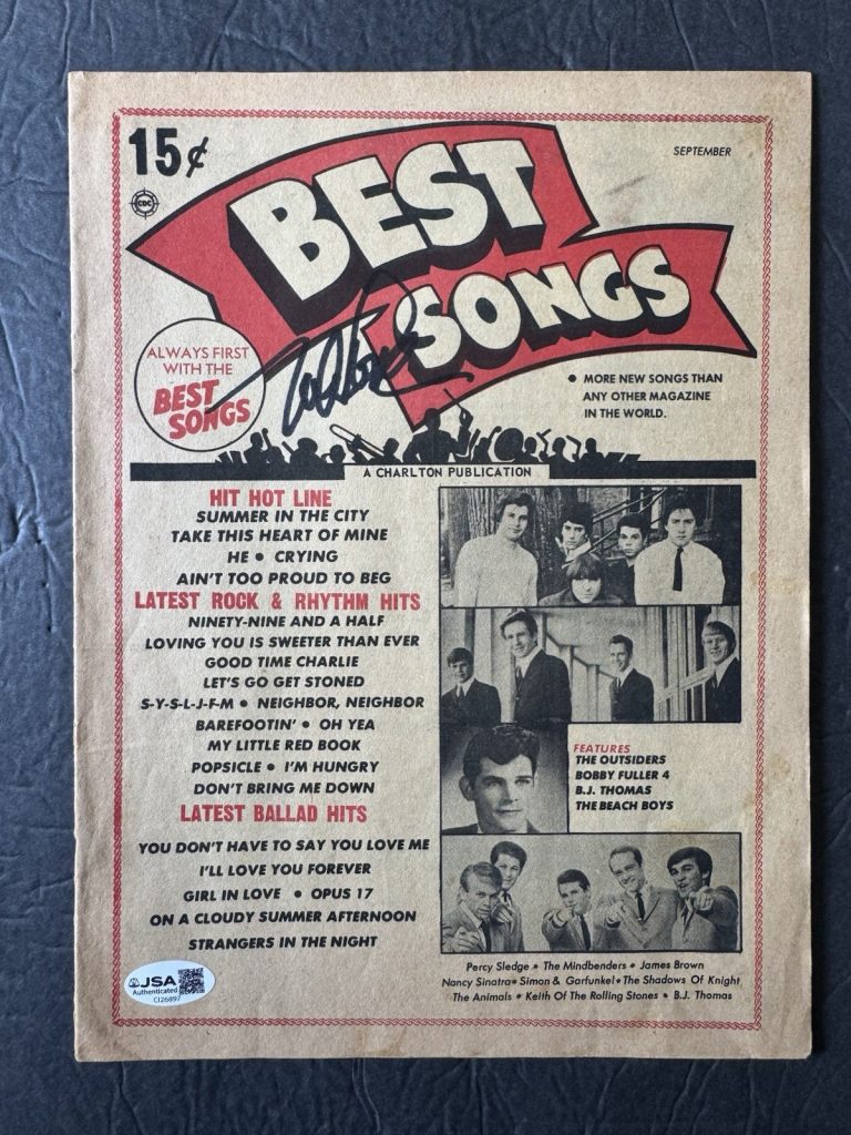 The Beach Boys Mike Love SIGNED Best Songs Magazine 1966 Autograph JSA COA