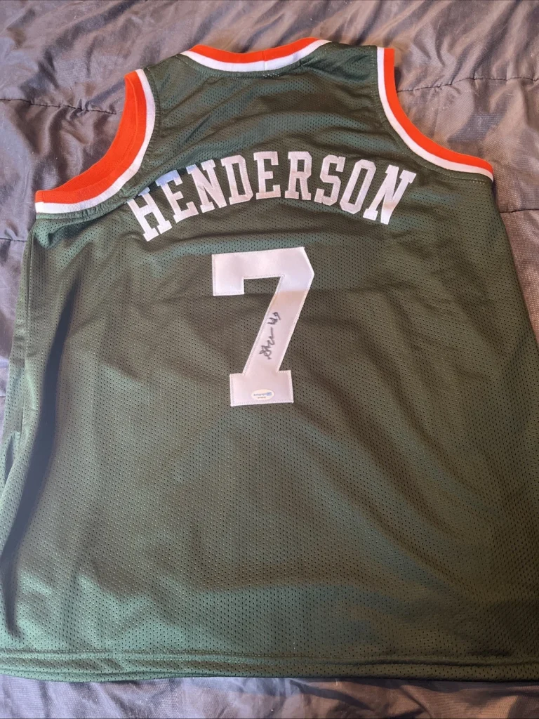 MIAMI HURRICANES-SHELTON HENDERSON SIGNED AUTOGRAPH JERSEY ACOA COA Basketball