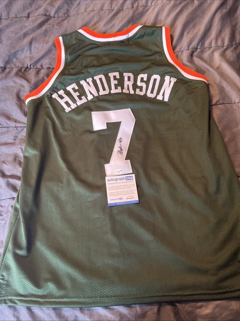 MIAMI HURRICANES-SHELTON HENDERSON SIGNED AUTOGRAPH JERSEY ACOA COA Basketball