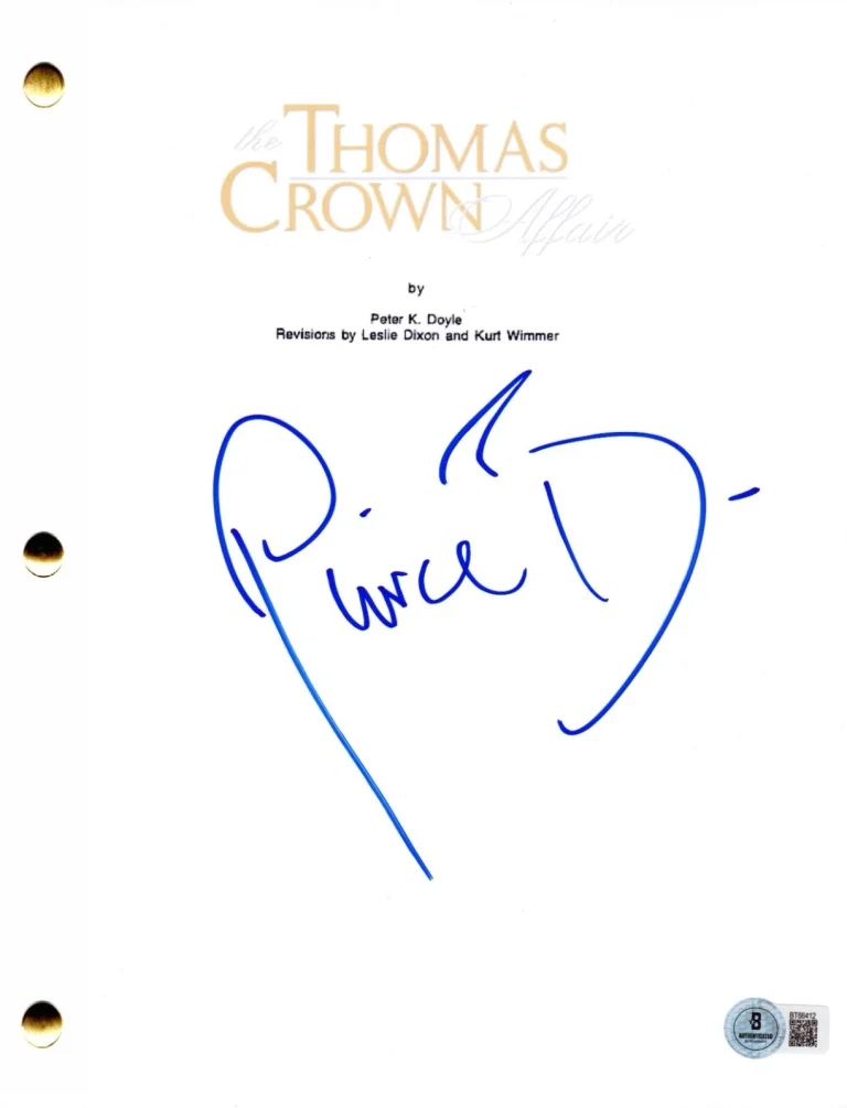 Pierce Brosnan Signed The Thomas Crown Affair Full Script Autograph Beckett
