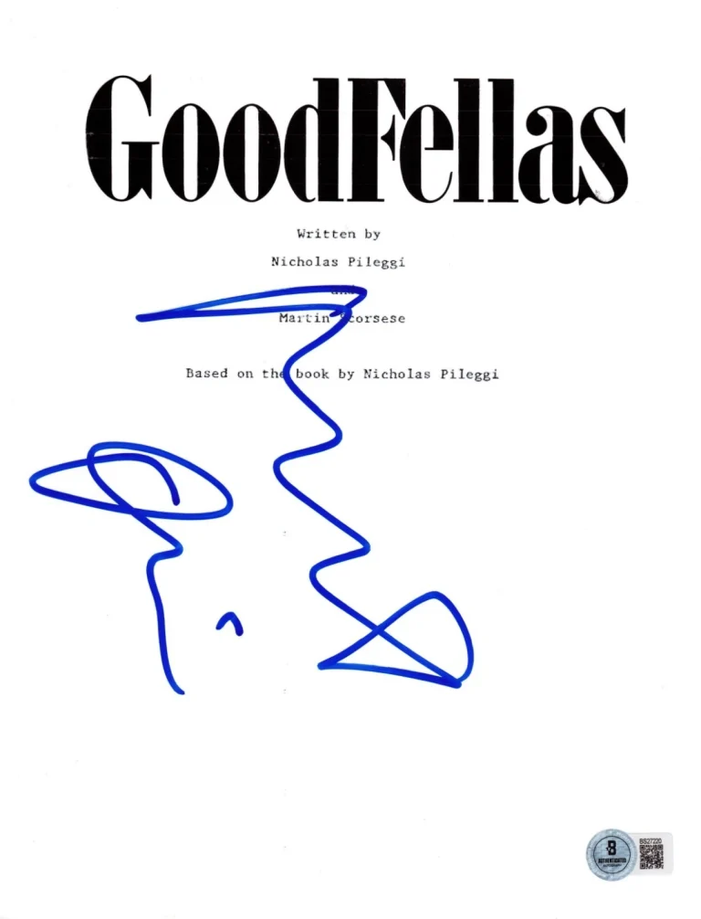 Robert Deniro Signed Goodfellas Full Script Authentic Autograph Beckett
