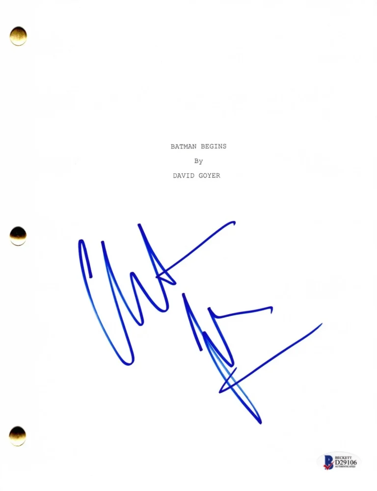 Christian Bale Signed Batman Begins Full Script Authentic Autograph Beckett COA