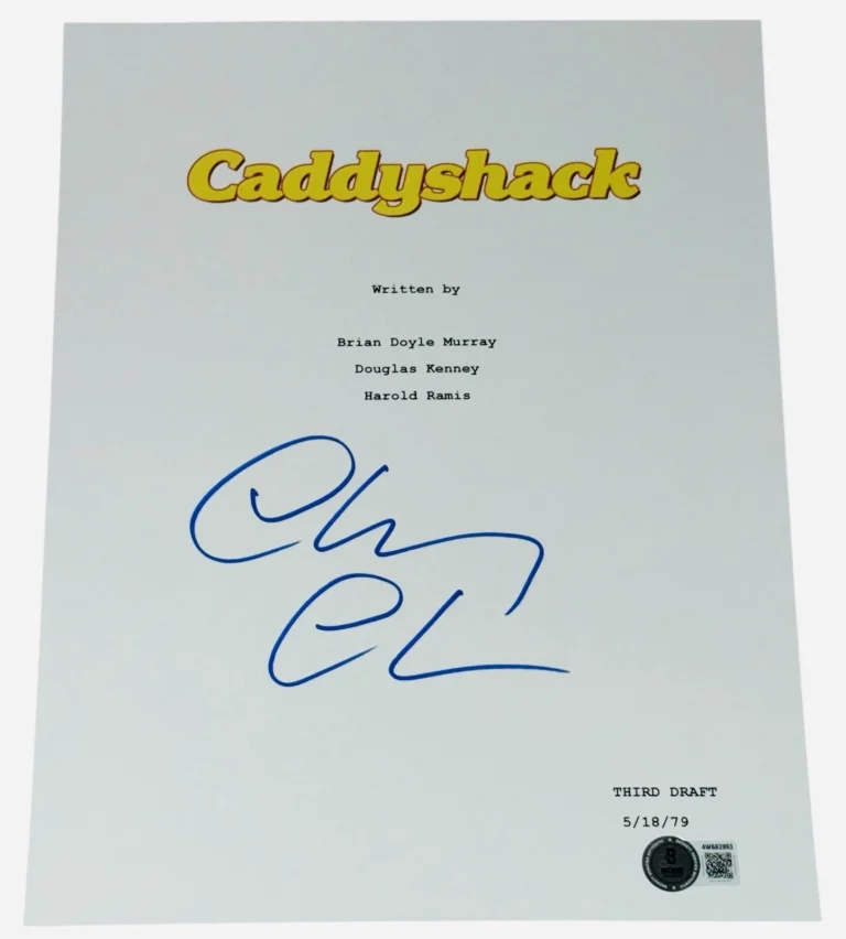 Chevy Chase Signed Autograph Caddyshack Full Movie Script Screenplay Beckett BAS