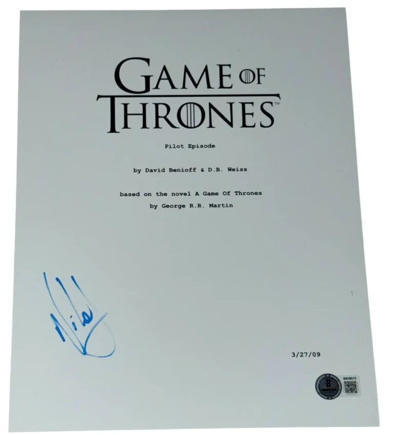 Nikolaj Coster-Waldau Signed Autograph Game of Thrones Pilot Full Script Beckett