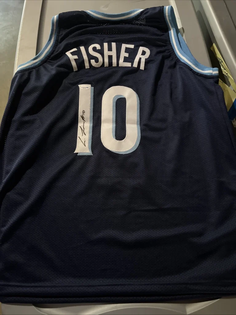 VILLANOVA WILDCATS COREY FISHER SIGNED AUTOGRAPHED JERSEY ACOA RETRO NOVA