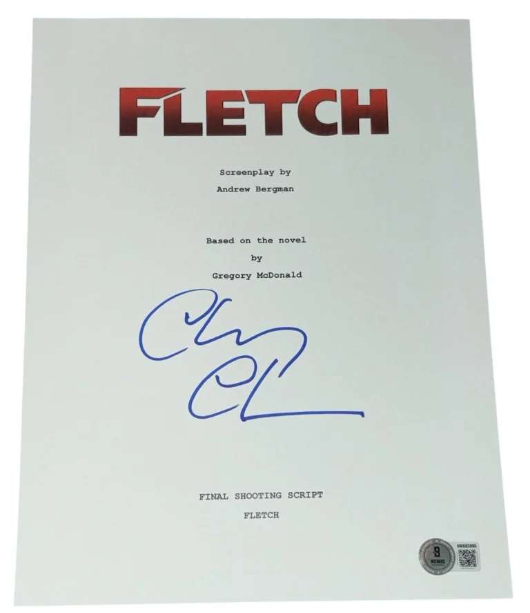 Chevy Chase Signed Autograph Fletch Full Movie Script Screenplay Beckett BAS