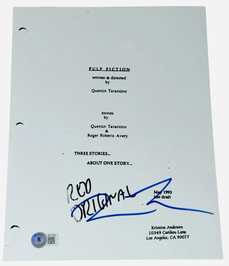Quentin Tarantino Signed Autograph Pulp Fiction Full Script Screenplay Beckett