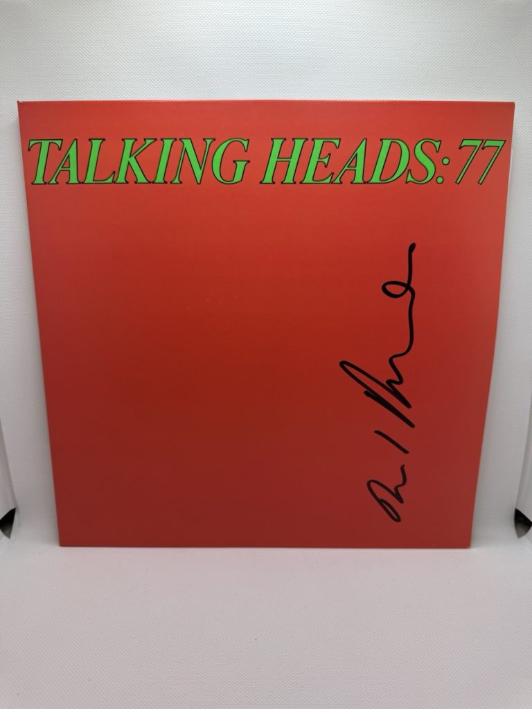 DAVID BYRNE SIGNED TALKING HEADS 77 VINYL GREEN RECORD AUTOGRAPHED JSA COA