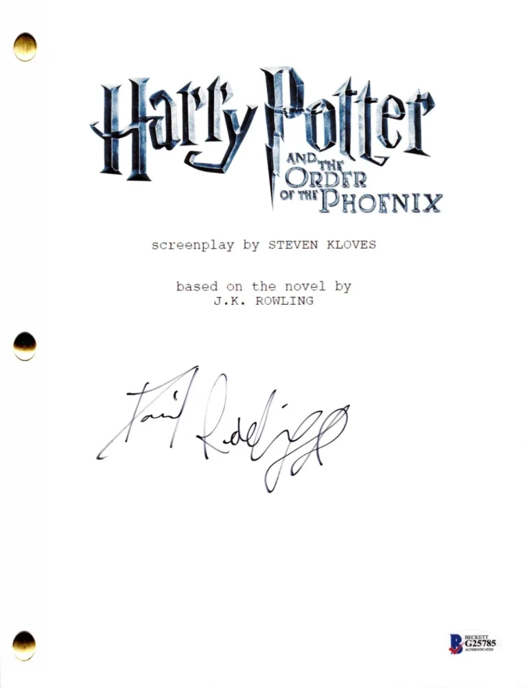 Daniel Radcliffe Signed Harry Potter and The Order of Phoenix Script Beckett