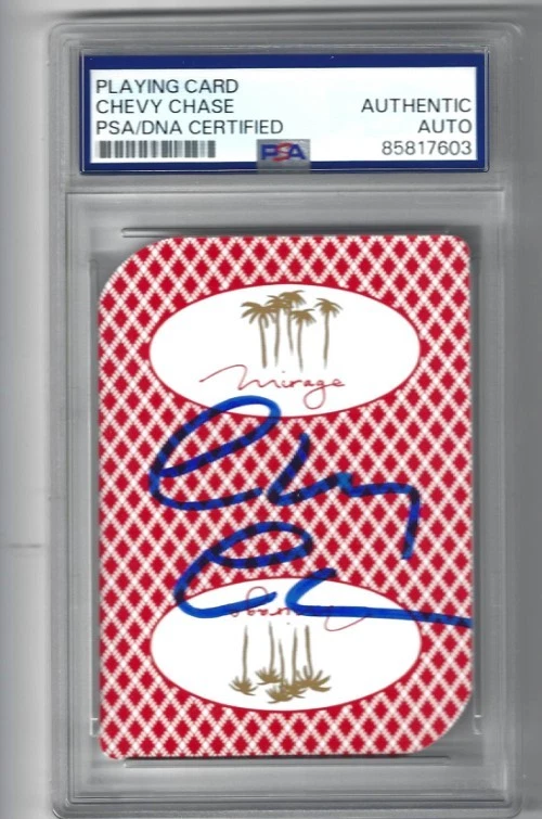 Chevy Chase Signed Playing Card Vegas Vacation Mirage Autograph PSA DNA